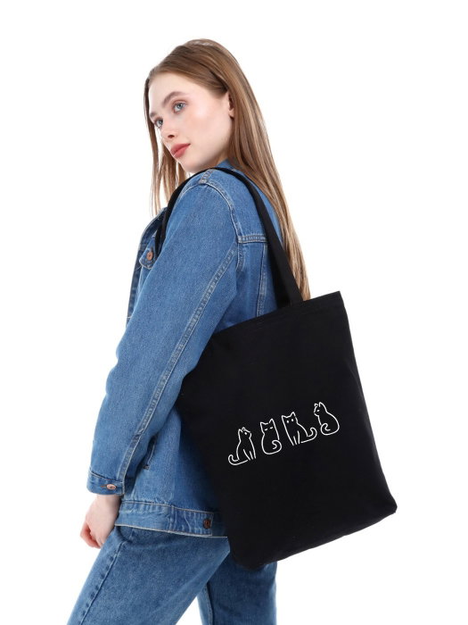 pauldavis Bolso Tote 1544 Algodón Negro 35 x 40 x 8 cm